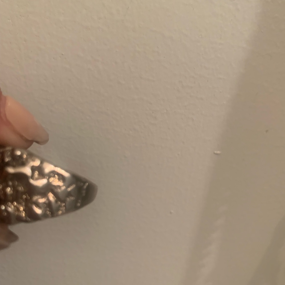 Large ‘Statement’ Ring. Silver Nugget Look - image 6